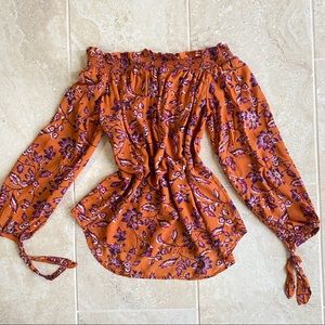 Off the shoulder floral design top